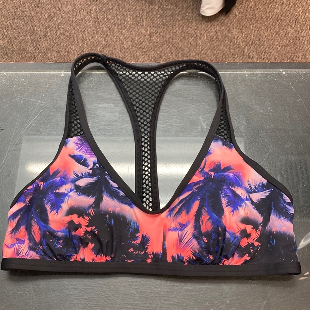 Venus Sunseeker Tropical Print Women's Sports Bra Swimsuit Top size 10 EUC